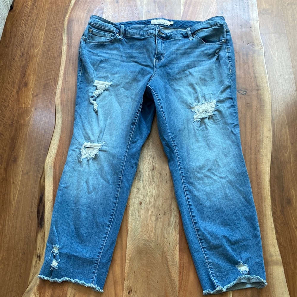 Torrid denim jeans with distressing